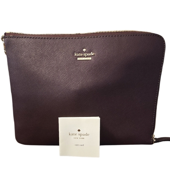 kate spade Handbags - kate spade Plum Saffiano Leather Wristlet Clutch with Gold Hardware